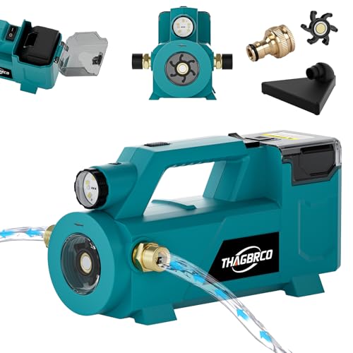 Tragbare selbstansaugende Pumpe für Makita 18V Li-Ion Akku, Akkubetriebene 18V 430 GPH Wasserpumpe (nur Werkzeug, keine...