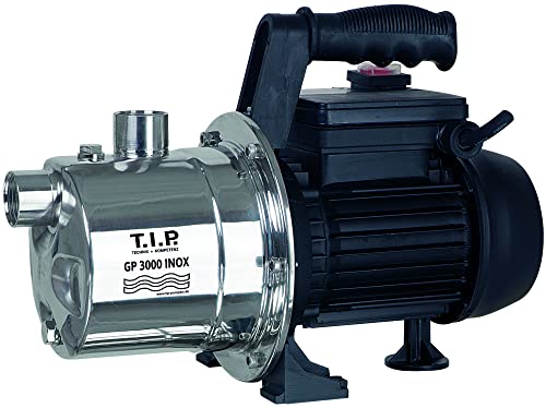 T.I.P. Gartenpumpe Edelstahl GP 3000 INOX (bis 2.950 l/h Fördermenge, Förderhöhe max. 42 m/Druck max. 4,2 bar, 550 W,...